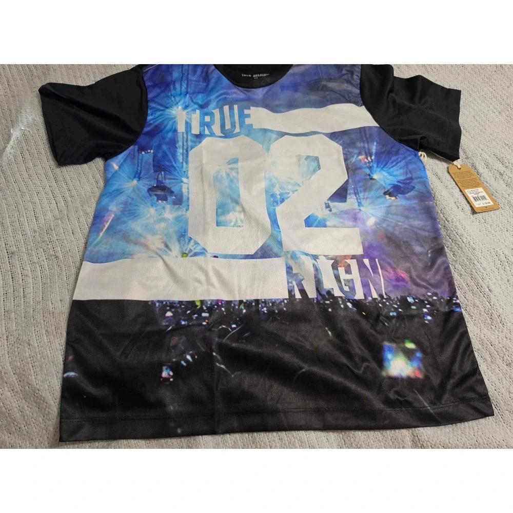 True Religion Mens Concert Sublimation Graphic Tee Jet Black XL MC353TS59